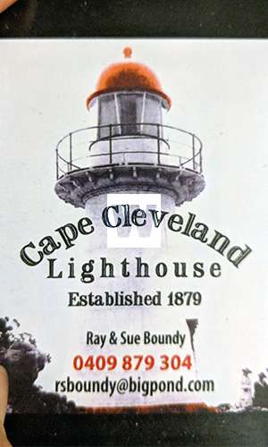 Cape Cleveland lighthouse business card