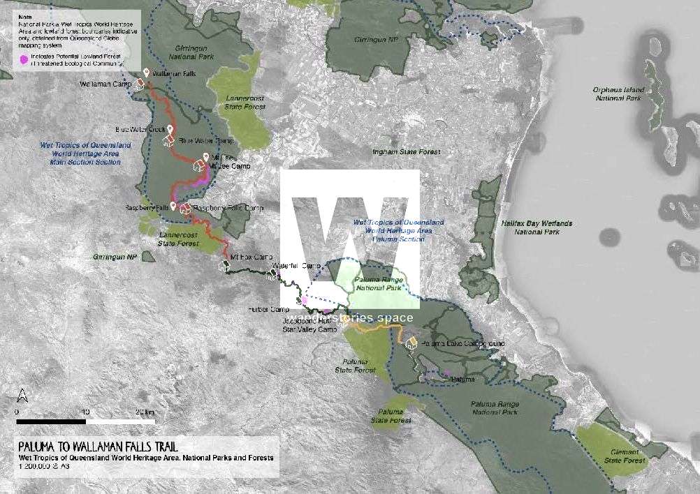Paluma to Wallaman trail map overview